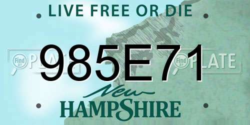 985E71 New Hampshire License Plate
