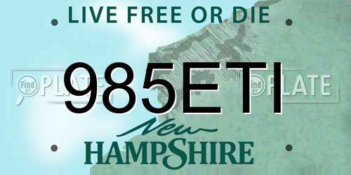 985ETI New Hampshire License Plate
