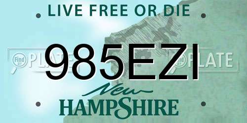 985EZI New Hampshire License Plate
