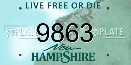 9863 New Hampshire License Plate