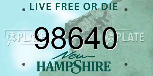 98640 New Hampshire License Plate