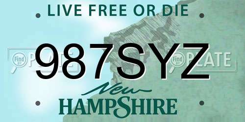 987SYZ New Hampshire License Plate