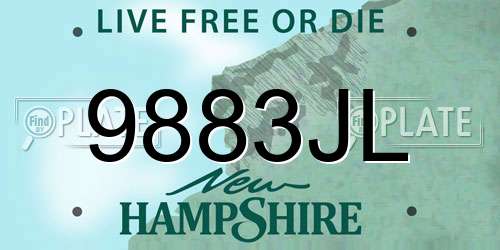 9883JL New Hampshire License Plate