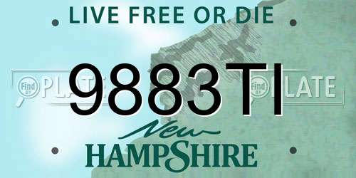 9883TI New Hampshire License Plate