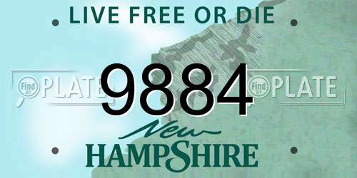 9884 New Hampshire License Plate