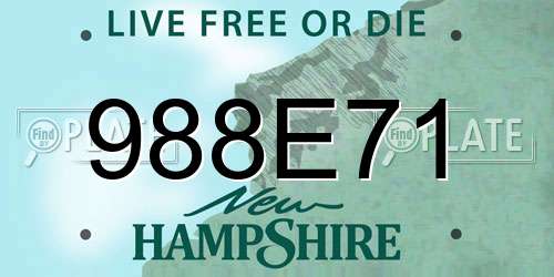 988E71 New Hampshire License Plate