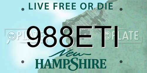 988ETI New Hampshire License Plate