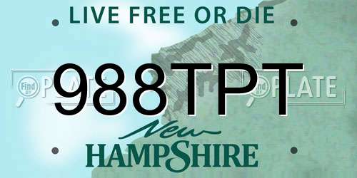 988TPT New Hampshire License Plate