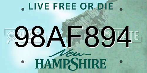 98AF894 New Hampshire License Plate