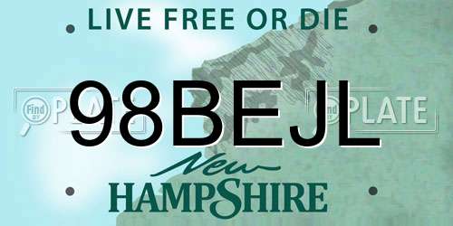 98BEJL New Hampshire License Plate