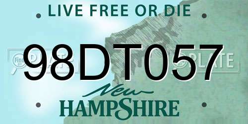 98DT057 New Hampshire License Plate