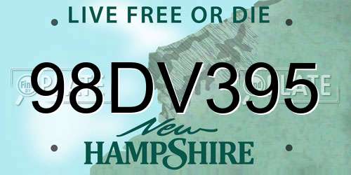 98DV395 New Hampshire License Plate