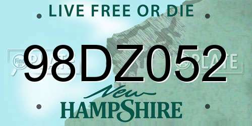 98DZ052 New Hampshire License Plate