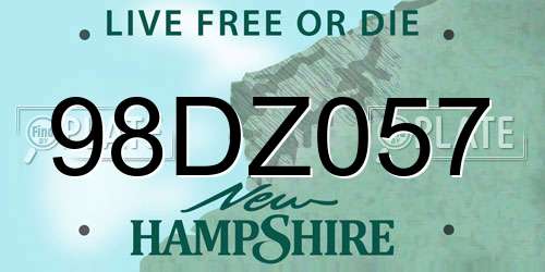 98DZ057 New Hampshire License Plate