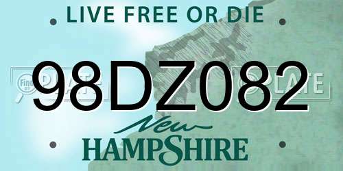 98DZ082 New Hampshire License Plate
