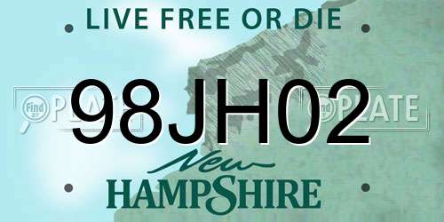 98JH02 New Hampshire License Plate