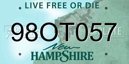 98OT057 New Hampshire License Plate