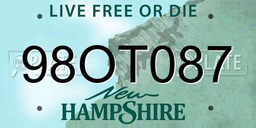 98OT087 New Hampshire License Plate