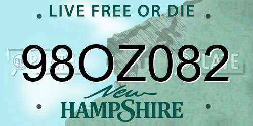 98OZ082 New Hampshire License Plate