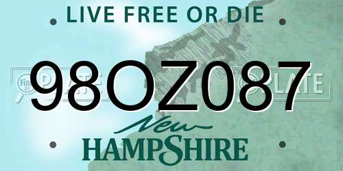 98OZ087 New Hampshire License Plate