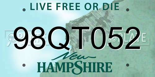 98QT052 New Hampshire License Plate