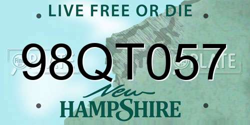 98QT057 New Hampshire License Plate