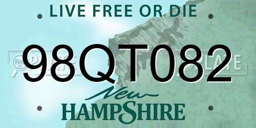 98QT082 New Hampshire License Plate