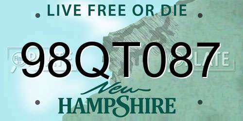 98QT087 New Hampshire License Plate