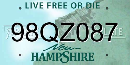 98QZ087 New Hampshire License Plate