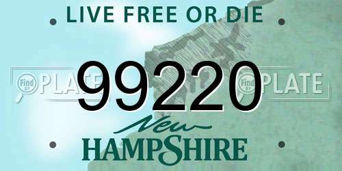 99220 New Hampshire License Plate