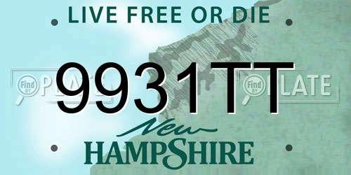 9931TT New Hampshire License Plate