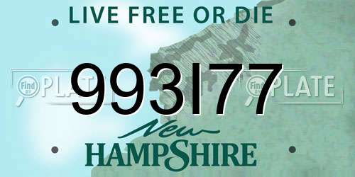 993I77 New Hampshire License Plate