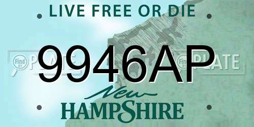 9946AP New Hampshire License Plate