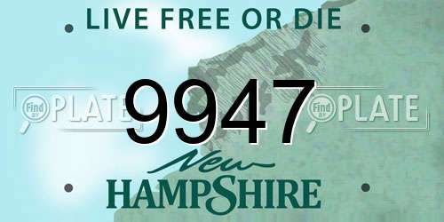 9947 New Hampshire License Plate