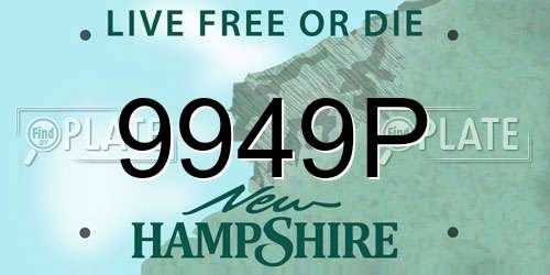 9949P New Hampshire License Plate