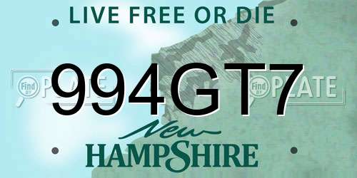 994GT7 New Hampshire License Plate
