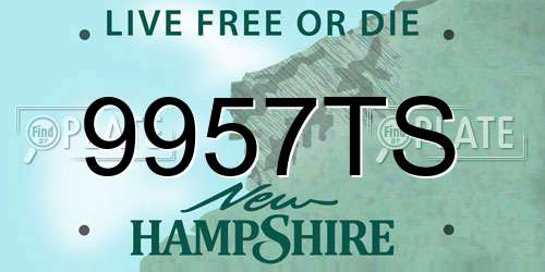 9957TS New Hampshire License Plate