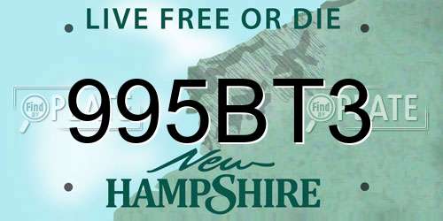 995BT3 New Hampshire License Plate