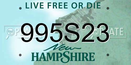 995S23 New Hampshire License Plate