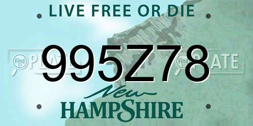 995Z78 New Hampshire License Plate