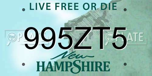 995ZT5 New Hampshire License Plate