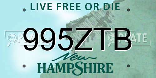 995ZTB New Hampshire License Plate