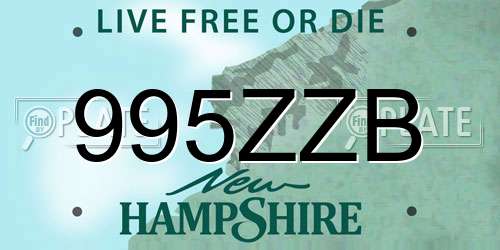 995ZZB New Hampshire License Plate