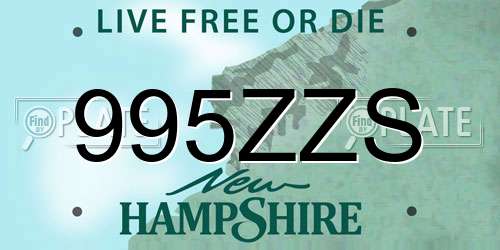 995ZZS New Hampshire License Plate