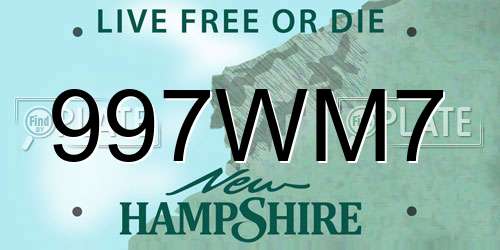 997WM7 New Hampshire License Plate