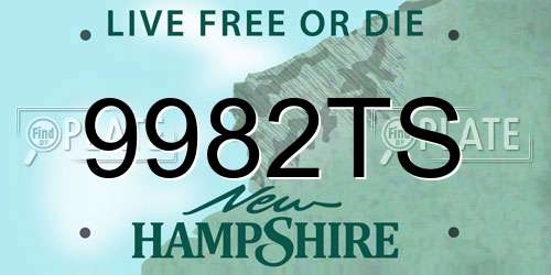 9982TS New Hampshire License Plate