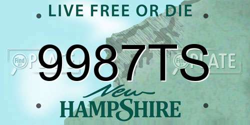 9987TS New Hampshire License Plate