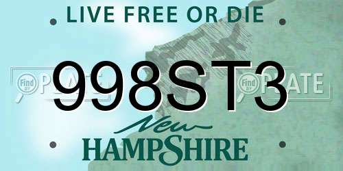 998ST3 New Hampshire License Plate