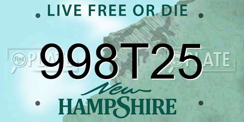 998T25 New Hampshire License Plate