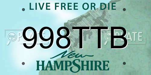 998TTB New Hampshire License Plate